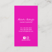 Carte De Visite Service de nettoyage moderne Spray et Fleurs roses (Dos)