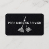 Carte De Visite Service de nettoyage Noir + Modèle d'argent métall (Dos)