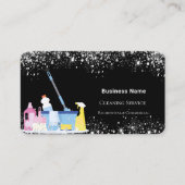 Carte De Visite Service de nettoyage noir poussière de parties sci (Devant)