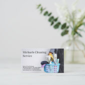Carte De Visite Service de nettoyage | Panier de fournitures de ne (Debout devant)