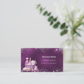 Carte De Visite Service de nettoyage parties scintillant argent vi (Debout devant)