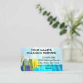 Carte De Visite Service de nettoyage personnalisé des rayons bleus (Debout devant)