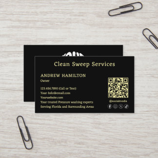 Carte De Visite Service de nettoyage personnalisé Modèle de travai