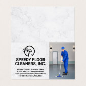 Carte De Visite Service de nettoyage | Planchers de nettoyage pour (Extérieur déplié)