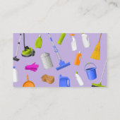 Carte De Visite Service de nettoyage pourpre Agent ménager Janitor (Dos)