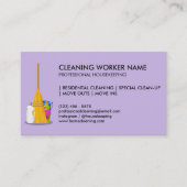 Carte De Visite Service de nettoyage pourpre Agent ménager Janitor (Devant)