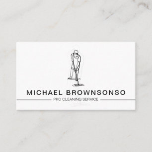 Carte De Visite Service de nettoyage Pro Cleaner Masculin