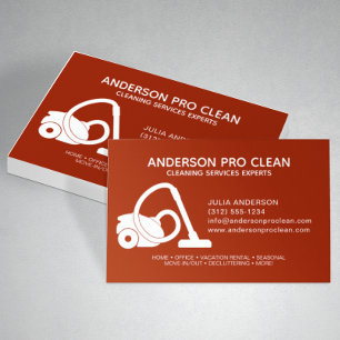 Carte De Visite Service de nettoyage Pro Home & Office Crimson Red