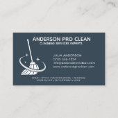 Carte De Visite Service de nettoyage Pro Home & Office Navy Blue (Devant)