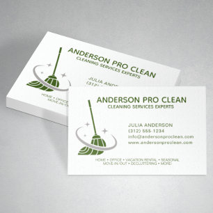 Carte De Visite Service de nettoyage Pro Home & Office Vert