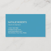 Carte De Visite Service de nettoyage professionnel Beige Blue Rose (Dos)