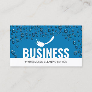 Carte De Visite Service de nettoyage professionnel Bleu gouttes d'