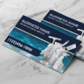 Carte De Visite Service de nettoyage professionnel Blue Ménage