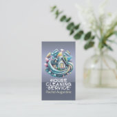 Carte De Visite Service de nettoyage professionnel de maison ménag (Debout devant)