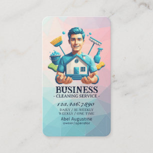 Carte De Visite Service de nettoyage professionnel de maison ménag