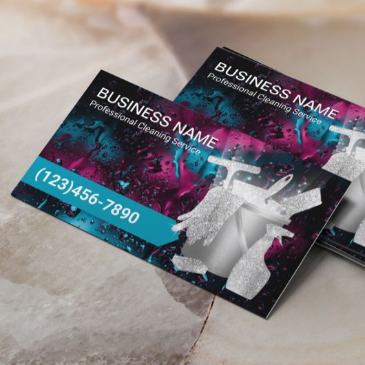 Carte De Visite Service de nettoyage professionnel des gouttes d'e