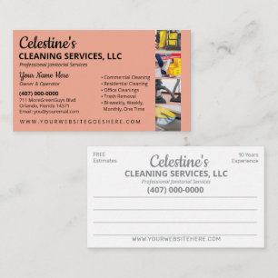 Carte De Visite Service de nettoyage professionnel/entretien ména