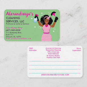 Carte De Visite Service de nettoyage professionnel/entretien ména