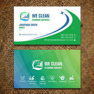 Carte De Visite Service de nettoyage professionnel, jardinage, éli