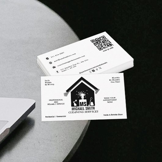 Carte De Visite Service de nettoyage professionnel Logo simple Mon