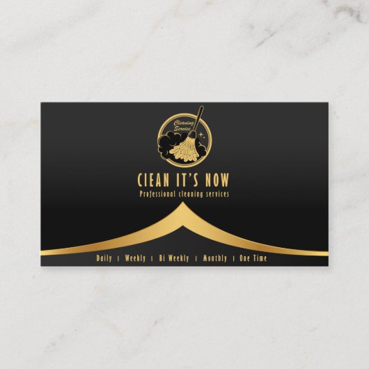Carte De Visite service de nettoyage professionnel maid or et noir (Devant)