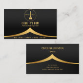 Carte De Visite service de nettoyage professionnel maid or et noir (Devant / Derrière)