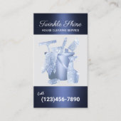 Carte De Visite Service de nettoyage professionnel Marine Blue Met (Devant)