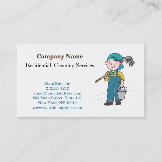 Carte De Visite Service de nettoyage professionnel moderne (Devant)