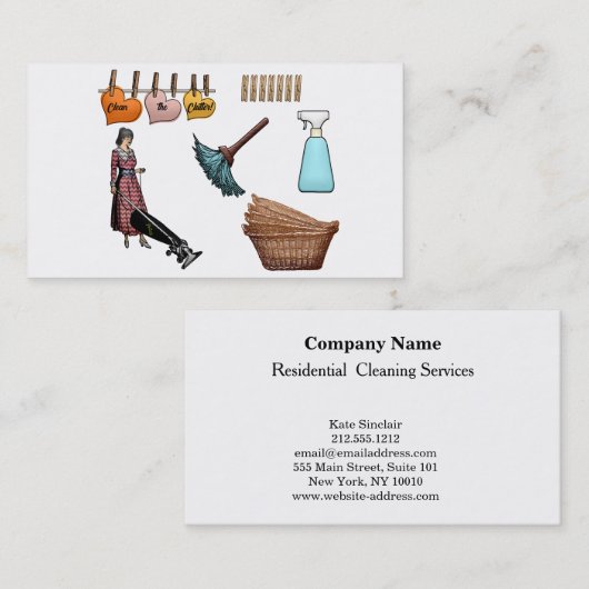 Carte De Visite Service de nettoyage professionnel moderne (Devant / Derrière)