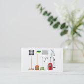 Carte De Visite Service de nettoyage professionnel moderne (Debout devant)