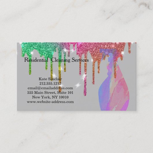 Carte De Visite Service de nettoyage professionnel moderne Bouteil (Devant)