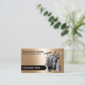 Carte De Visite Service de nettoyage professionnel moderne Noir & (Debout devant)