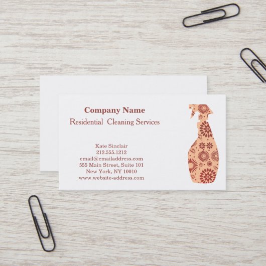 Carte De Visite Service de nettoyage professionnel moderne Spray b (Devant/Arrière en situation)