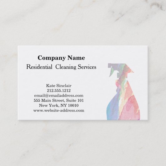 Carte De Visite Service de nettoyage professionnel moderne Spray b (Devant)