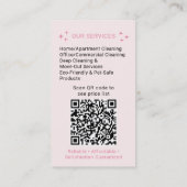 Carte De Visite Service de nettoyage rose élégant Code Qr de la fe (Dos)