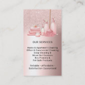 Carte De Visite Service de nettoyage rose Glam Code Qr (Dos)