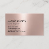 Carte De Visite Service de nettoyage Rose Gold Moderne Floral (Dos)