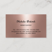 Carte De Visite Service de nettoyage Rose moderne Gold Ménage (Dos)