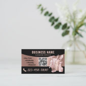 Carte De Visite Service de nettoyage Rose moderne Gold Ménage (Debout devant)