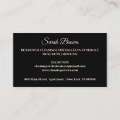 Carte De Visite Service de nettoyage rose noir étincelant Janitori (Dos)