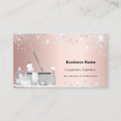 Carte De Visite Service de nettoyage rose or argent parties scinti (Devant)