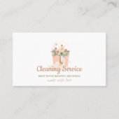 Carte De Visite Service de nettoyage rose pâle (Devant)
