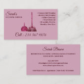 Carte De Visite Service de nettoyage rose pâle (Devant / Derrière)