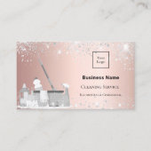 Carte De Visite Service de nettoyage rose parties scintillant arge (Devant)