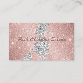 Carte De Visite Service de nettoyage Rose Parties scintillant or M (Dos)