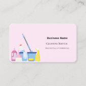 Carte De Visite Service de nettoyage rose QR code photo (Devant)