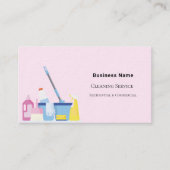 Carte De Visite Service de nettoyage rose QR code photo premium (Devant)