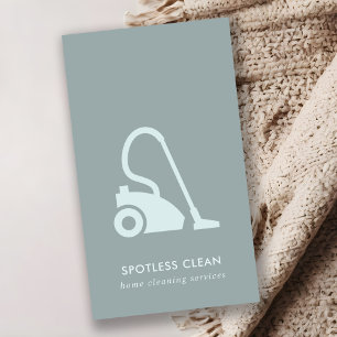 CARTE DE VISITE SERVICE DE NETTOYAGE SIMPLE EN VACUUM BLEU GRAY