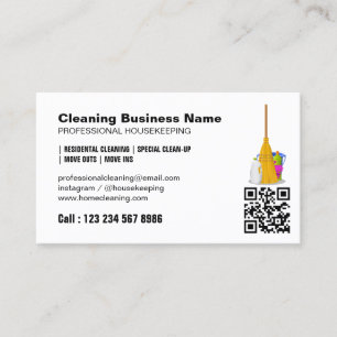 Carte De Visite Service de nettoyage Standard de nettoyage Qr Code