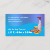 Carte De Visite Service de nettoyage ton bleu moderne (Dos)